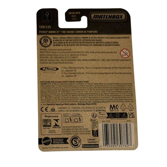 Matchbox 2025 Pierce Arrow XT Fire Engine 104/125 White & Red Truck NOC - Picture 5 of 5